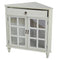 Cabinets Display Cabinet - 31" X 17" X 32" Beige MDF, Wood, Clear Glass Corner Cabinet with a Drawer Doors and Paned Inserts HomeRoots