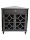 Cabinets Display Cabinet - 31" X 17" X 32" Black MDF, Wood, Clear Glass Corner Cabinet with a Drawer and Doors HomeRoots