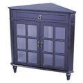 Cabinets Display Cabinet - 31" X 17" X 32" Black MDF, Wood, Clear Glass Corner Cabinet with a Drawer Doors and Paned Inserts HomeRoots