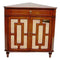 Cabinets Display Cabinet - 31" X 17" X 32" Mahogany Veneer MDF, Wood, Mirrored Glass Corner Cabinet with a Drawer and Doors HomeRoots