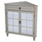 Cabinets Display Cabinet - 31" X 17" X 32" Taupe MDF, Wood, Mirrored Glass Corner Cabinet with a Drawer and Doors HomeRoots