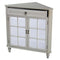 Cabinets Display Cabinet - 31" X 17" X 32" Taupe MDF, Wood, Mirrored Glass Corner Cabinet with a Drawer and Doors HomeRoots