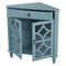 Cabinets Display Cabinet - 31" X 17" X 32" Turquoise MDF, Wood, Clear Glass Corner Cabinet with a Drawer and Doors HomeRoots