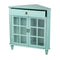 Cabinets Display Cabinet - 31" X 17" X 32" Turquoise MDF, Wood, Clear Glass Corner Cabinet with a Drawer Doors and Paned Inserts HomeRoots