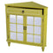 Cabinets Display Cabinet - 31" X 17" X 32" Yellow MDF, Wood, Mirrored Glass Corner Cabinet with a Drawer and Doors HomeRoots
