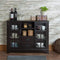 Cabinets Display Cabinet - 42" X 12" X 32" Espresso Mdf Cabinet HomeRoots