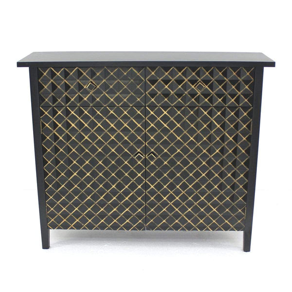 Cabinets Drawer Cabinet - 12" x 43" x 36" Black & Gold, Vintage, Drawer - Cabinet HomeRoots