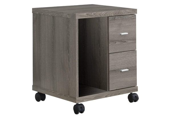 Cabinets Drawer Cabinet - 17'.75" x 17'.75" x 23" Dark Taupe, Particle Board, Hollow-Core, 2 Drawers - Office Cabinet HomeRoots