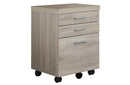 Cabinets Drawer Cabinet - 17'.75" x 18'.25" x 25'.25" Natural, Black, Particle Board, 3 Drawers - Filing Cabinet HomeRoots