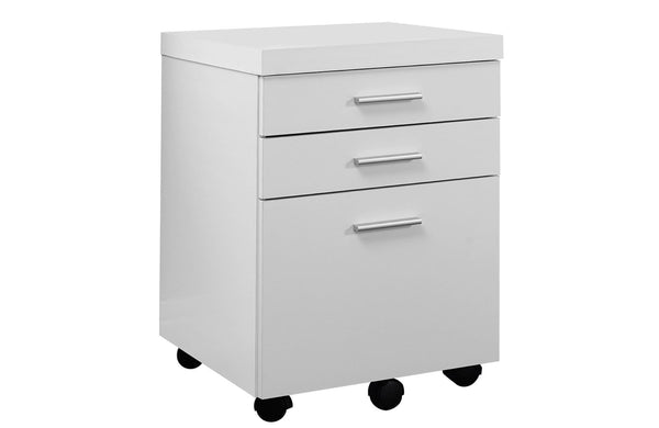 Cabinets Drawer Cabinet - 17'.75" x 18'.25" x 25'.25" White, Black, Particle Board, 3 Drawers - Filing Cabinet HomeRoots