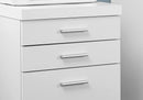 Cabinets Drawer Cabinet - 17'.75" x 18'.25" x 25'.25" White, Black, Particle Board, 3 Drawers - Filing Cabinet HomeRoots