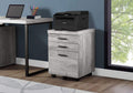 Cabinets Drawer Cabinet - 25.25" Grey Particle Board and MDF Filing Cabinet with 3 Drawers HomeRoots