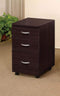 Cabinets Filing Cabinets - 16" X 19" X 27" Espresso 3 Drawer File Cabinet HomeRoots