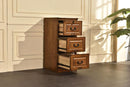 Cabinets Filing Cabinets - 18.5" X 22" X 42" Burnished Walnut Hardwood Three Drawer File Cabinet HomeRoots