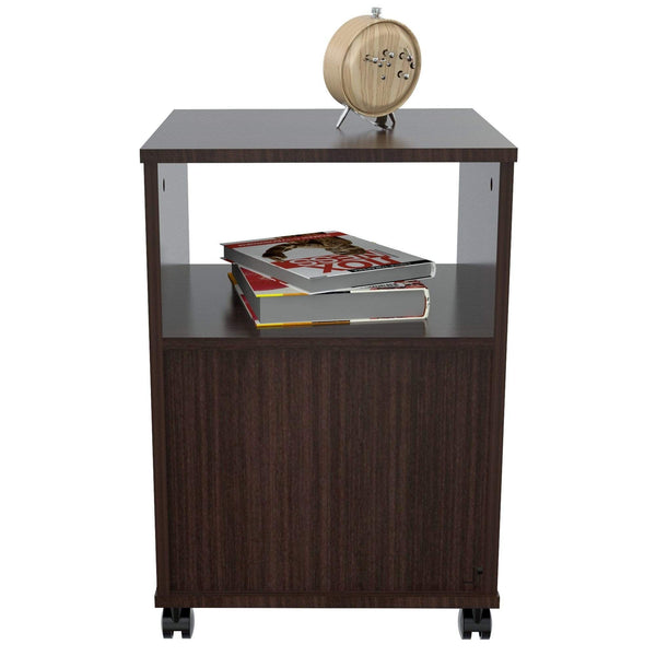 Cabinets Filing Cabinets - 23" Espresso Melamine and Engineered Wood File Cabinet with a Drawer HomeRoots