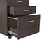 Cabinets Filing Cabinets - 26.8" Espresso Melamine and Engineered Wood File Cabinet with 3 Drawers HomeRoots