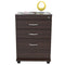 Cabinets Filing Cabinets - 26.8" Espresso Melamine and Engineered Wood File Cabinet with 3 Drawers HomeRoots
