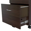 Cabinets Filing Cabinets - 27.6" Espresso Melamine and Engineered Wood File Cabinet with Two Drawers HomeRoots