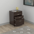 Cabinets Filing Cabinets - 40.2" Espresso Melamine and Engineered Wood File Cabinet with 3 Drawers HomeRoots