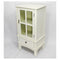 Cabinets Glass Door Cabinet - 18" X 13" X 36" Antique White MDF, Wood, Clear Glass Accent Cabinet with a Door and a Drawer HomeRoots