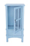 Cabinets Glass Door Cabinet - 18" X 13" X 36" Aqua MDF, Wood, Clear Glass Accent Cabinet with a Door and Drawer and Paned Inserts HomeRoots