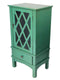 Cabinets Glass Door Cabinet - 18" X 13" X 36" Dark Celadon MDF, Wood, Clear Glass Accent Cabinet with a Door and a Drawer HomeRoots