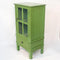 Cabinets Glass Door Cabinet - 18" X 13" X 36" Green MDF, Wood, Clear Glass Accent Cabinet with a Door and Drawer & Paned Inserts HomeRoots