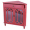 Cabinets Glass Door Cabinet - 31" X 17" X 32" Red MDF, Wood, Clear Glass Corner Cabinet with a Drawer Doors & Hexagonal Inserts HomeRoots
