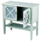 Cabinets Glass Door Cabinet - 32" X 14" X 30" Light Sage MDF, Wood, Clear Glass Console Cabinet with Doors and a Shelf HomeRoots