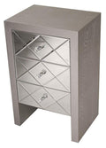 Cabinets Ikea Cabinets - 17'.7" X 13" X 28" Silver MDF, Wood, Mirrored Glass Accent Cabinet with Mirrored Glass Drawers HomeRoots