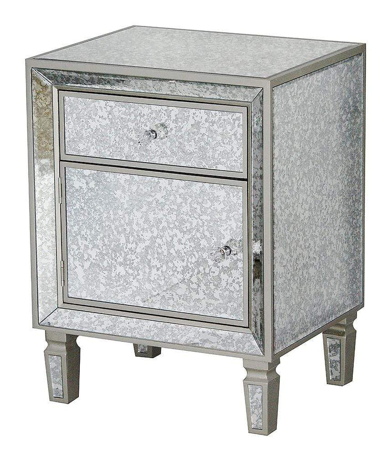 Cabinets Ikea Cabinets - 19'.3" X 15'.7" X 25'.8" Champagne MDF, Wood, Mirrored Glass Accent Cabinet with a Drawer and Door and a Formal Mirror Frame HomeRoots