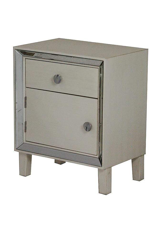 Cabinets Ikea Cabinets - 19'.7" X 13" X 23'.5" Antique White MDF, Wood, Mirrored Glass Accent Cabinet with a Door and Drawer and Mirrored Glass HomeRoots