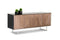 Cabinets Kitchen Buffet Cabinet - 32" Wenge Veneer and Stainless Steel Buffet with Walnut Doors HomeRoots