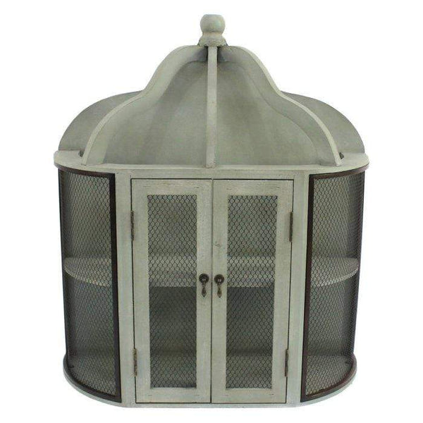 Cabinets Kitchen Cabinets - 11" x 27" x 32" Green, Castle-Like, Wall-Mounted, 2 Door, Wooden - Cabinet HomeRoots