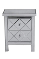 Cabinets Kitchen Cabinets - 20" X 13" X 25'.75" Silver MDF, Wood, Mirrored Glass Accent Cabinet with Beveled Glass Drawers HomeRoots