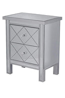 Cabinets Kitchen Cabinets - 20" X 13" X 25'.75" Silver MDF, Wood, Mirrored Glass Accent Cabinet with Beveled Glass Drawers HomeRoots