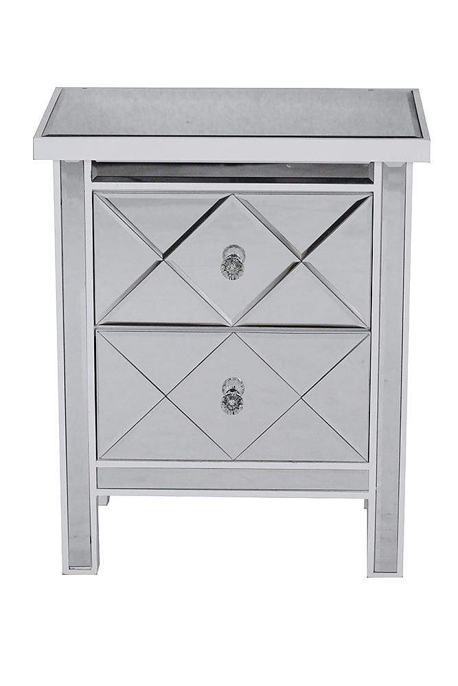 Cabinets Kitchen Cabinets - 20" X 13" X 25'.75" White MDF, Wood, Mirrored Glass Accent Cabinet with Beveled Glass Drawers HomeRoots