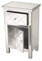 Cabinets Kitchen Cabinets - 20" X 13" X 32'.7" Silver MDF, Wood, Mirrored Glass Cabinet with a Drawer and a Door HomeRoots