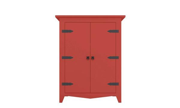 Cabinets Kitchen Cabinets - 35.4" X 17.71" X 49.21" Industrial Vintage Red Storage Cabinet HomeRoots