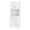Cabinets Kitchen Cabinets - 66.1" White Melamine and Engineered Wood Kitchen Storage Cabinet HomeRoots