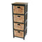 Cabinets Storage Cabinets - 15'.25" X 14'.25" X 43'.5" Black/Brown Bamboo Storage Cabinet with Baskets HomeRoots