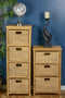 Cabinets Storage Cabinets - 15'.25" X 14'.25" X 43'.5" Natural Bamboo Storage Cabinet with Baskets HomeRoots