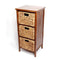 Cabinets Storage Cabinets - 15'.5" X 14'.25" X 33'.75" Brown Bamboo Storage Cabinet with Baskets HomeRoots