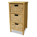 Cabinets Storage Cabinets - 15'.5" X 14'.25" X 33'.75" Natural Bamboo Storage Cabinet with Baskets HomeRoots