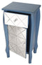 Cabinets Storage Cabinets - 17'.3" X 13" X 32'.7" Blue MDF, Wood, Mirrored Glass Accent Cabinet with Beveled Mirrored Drawer and Door HomeRoots