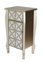 Cabinets Storage Cabinets 17'.3" X 13" X 32'.7" Champagne MDF, Wood, Mirrored Glass Accent Cabinet with Mirrored Drawer and Door 4603 HomeRoots