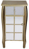 Storage Cabinets - 17'.3" X 13" X 32'.7" Champagne MDF, Wood, Mirrored Glass Accent Cabinet with Mirrored Drawer and Door