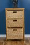 Cabinets Storage Cabinets - 17'.75" X 13" X 30'.5" Natural Bamboo Storage Cabinet with Baskets HomeRoots