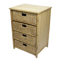 Cabinets Storage Cabinets - 22'.5" X 18'.5" X 32" Natural Bamboo Storage Cabinet with Baskets HomeRoots