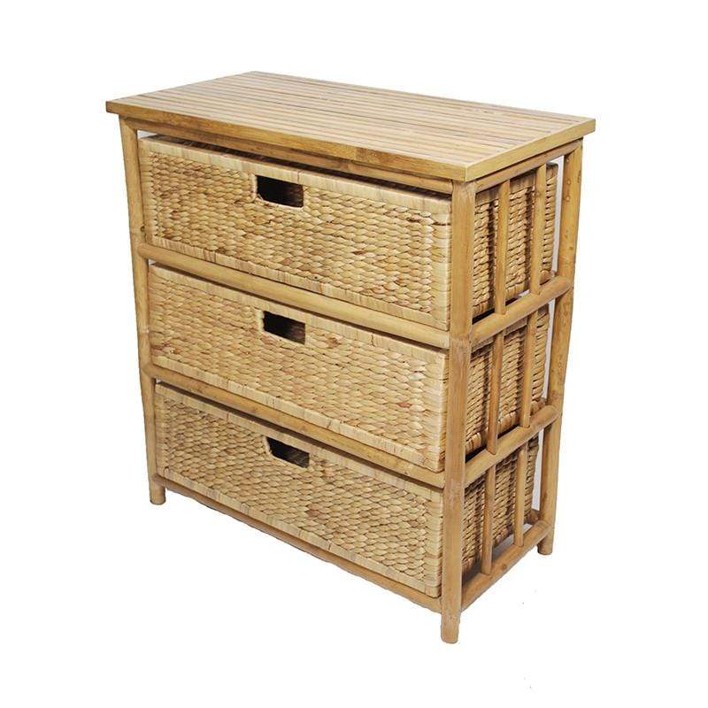 Cabinets Storage Cabinets - 29" X 14'.25" X 31'.75" Natural Bamboo Storage Cabinet with Baskets HomeRoots